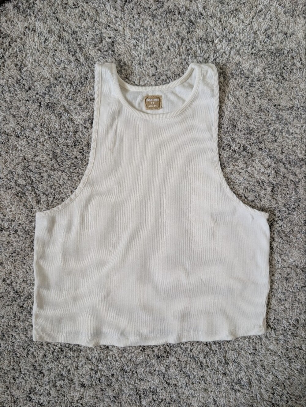 Free-est by Free People White Ribbed Tank